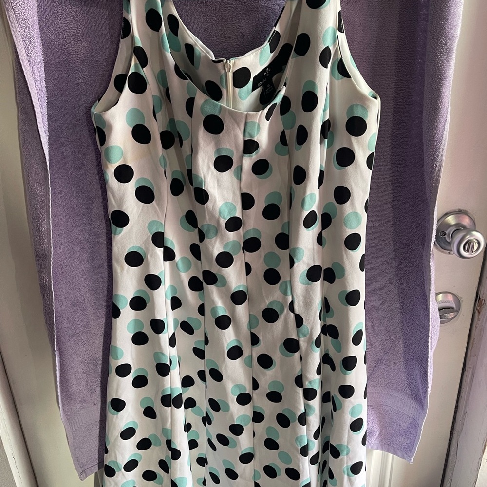 Ronni Nicole Mint and Black Polka Dot Asymmetrical Dress